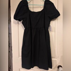 Time and Tru Black Puff Sleeve Dress